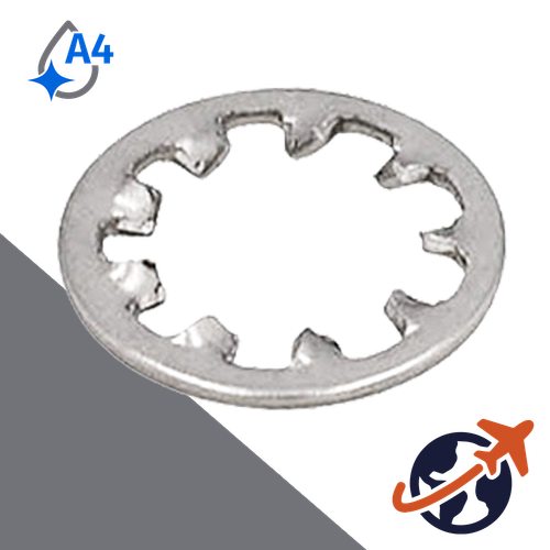 Toothed Star Lock Washer,DIN 6797 J,A4 Stainless Steel