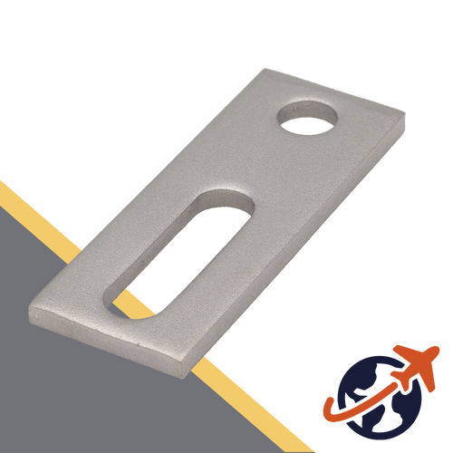 M11 Adapter Plate with One Slot + One Round Hole, Stainless