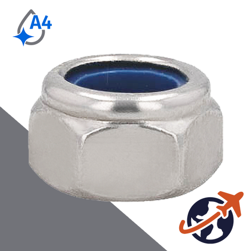 Nylon Locking Nut FINE,DIN 985,A4 Stainless Steel