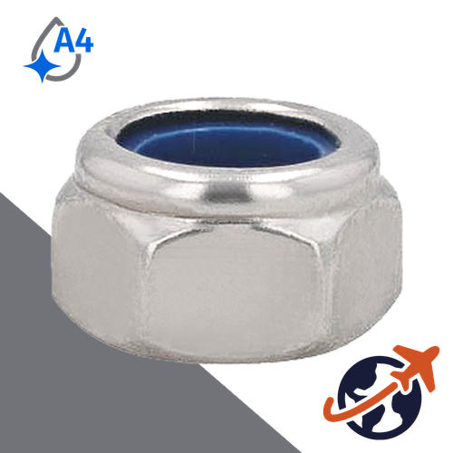 Nylon Locking Nut FINE,DIN 985,A4 Stainless Steel