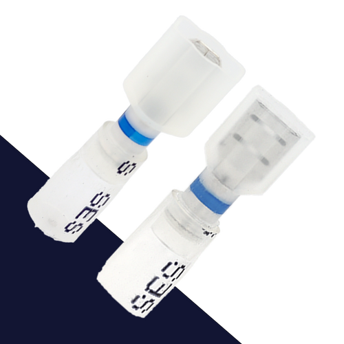 1/4" Spade Connector,Male + Female,Crimp + Shrink