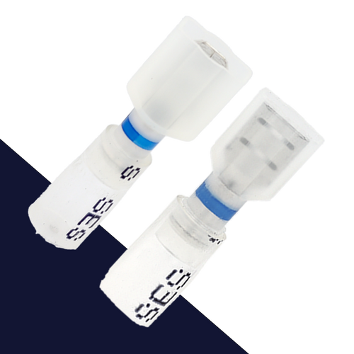 1/4" Spade Connector,Male + Female,Crimp + Shrink