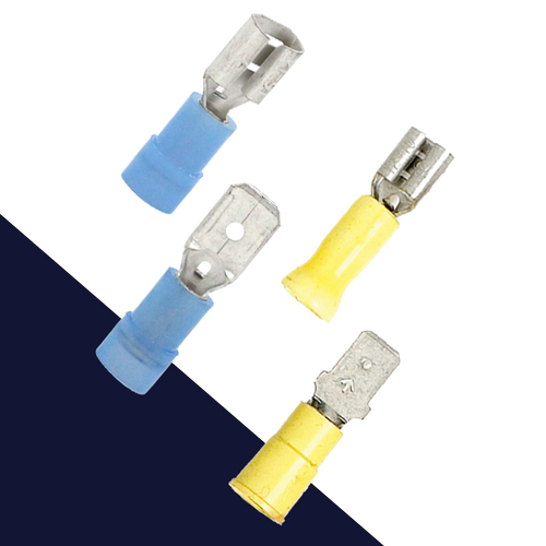 1/4" Spade Connector,Male + Female,Insulated