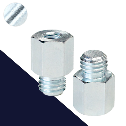 M10 Male - M6 Female,Hex Adapter,Steel, Zinc Plated