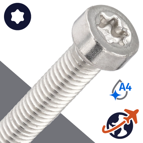 M2.5X0.45 Torx Low Socket,ISO 14580 TX,A4-50 Stainless Steel