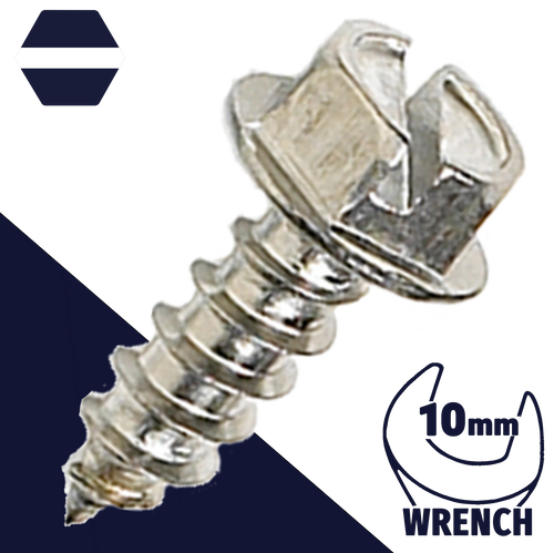 M6.3 Slotted Hex Flange Screw Stainless Steel
