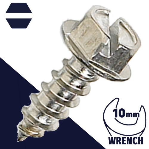 M6.3 Slotted Hex Flange,Stainless Steel,Sheet Metal Screw