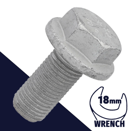 M12X1.5 OEM Hex Flange Bolt - Steel 10.9 Zinc Flake