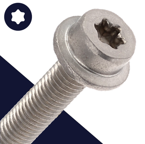 M8 Torx Socket Flange Bolt,Stainless Steel A2-70,Serrated Flange