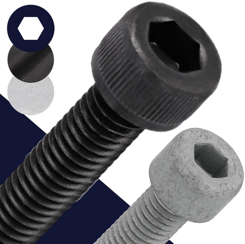 M6 Socket Head Bolt,12.9 Black + Zinc Flake,DIN 912