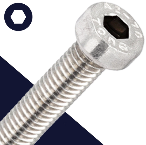 M8X1.25 - A2 Stainless DIN 7984 - Allen Socket LOW Head Cap Screw