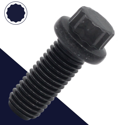 M10X1.5 Flange Bolt 12-Point - Class 12.9 Black 
