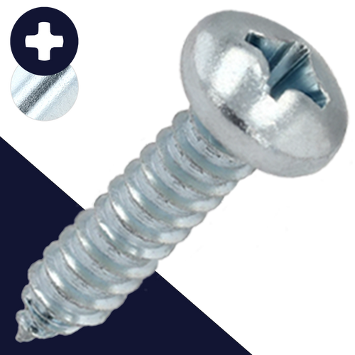M6.3 Pan Phillips Tapping Steel, Zinc Plated DIN 7981-C