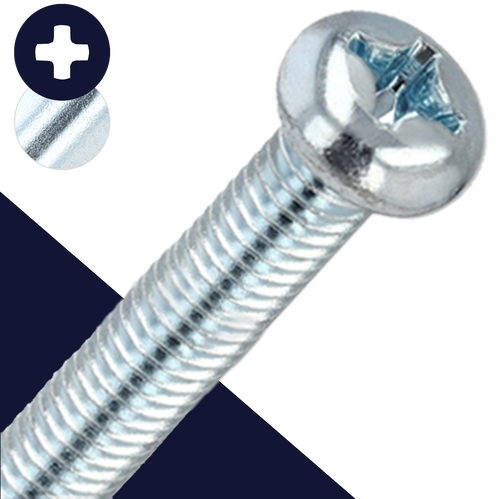 M5X0.8 Small Pan Phillips Steel 4.8, Zinc Plated JIS B-1111