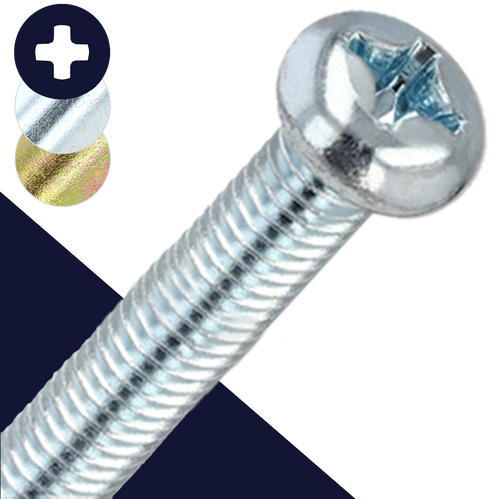 M5X0.8 Small Pan Head Phillips,Steel Class 4.8 Zinc,JIS B-1111