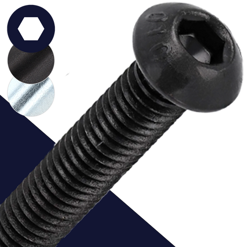 M6 Button Socket Head,Steel Class 10.9,ISO 7380-1