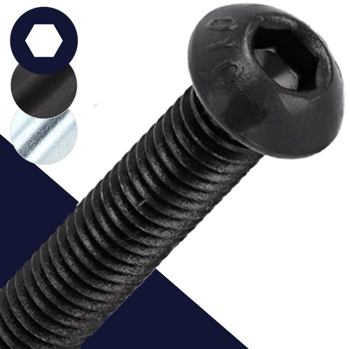 M8 Button Socket Head,Steel Class 10.9,ISO 7380-1