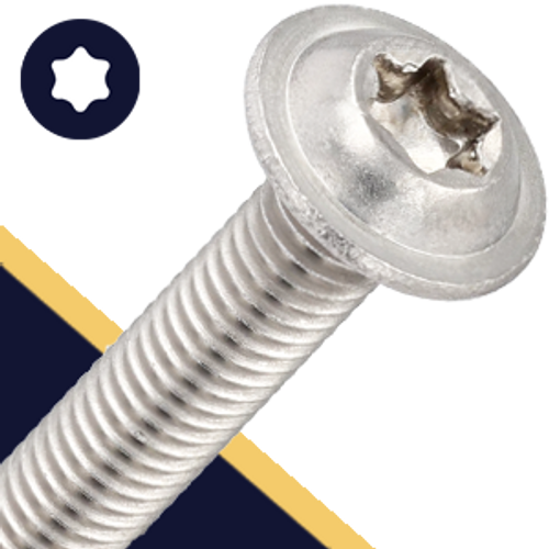 M3X0.5 Torx Flange Button Head Screw - A2 Stainless ISO 7380-2 TX