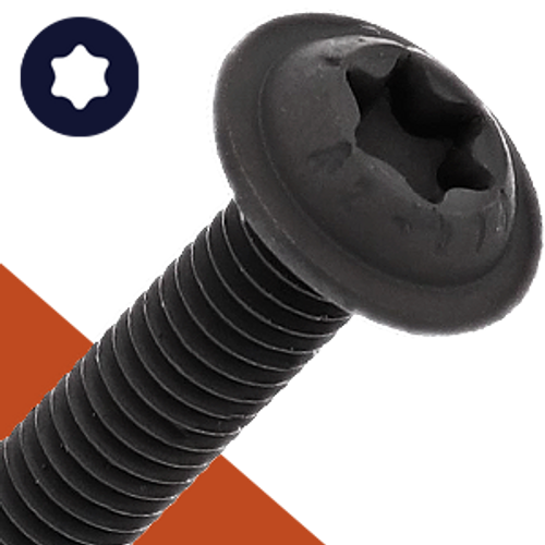 M6 Torx Button Flange Black Stainless Coarse ISO 7380-2