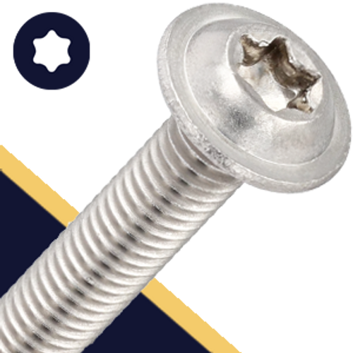 M6X1.0 Torx Flange Button Head Screw - A2 Stainless ISO 7380-2 TX