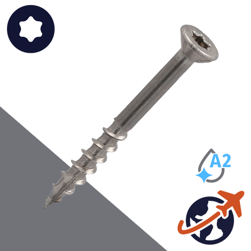 M4.2 Torx Small Flat Head,Cutting Tip,A2 Stainless Steel