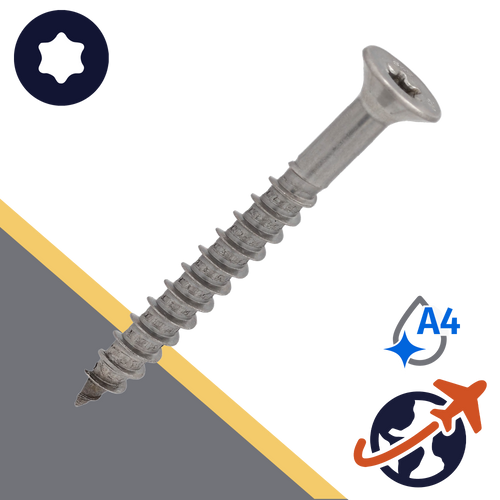 M10 Torx Flat Head,Cutting Tip,A4 Stainless Steel