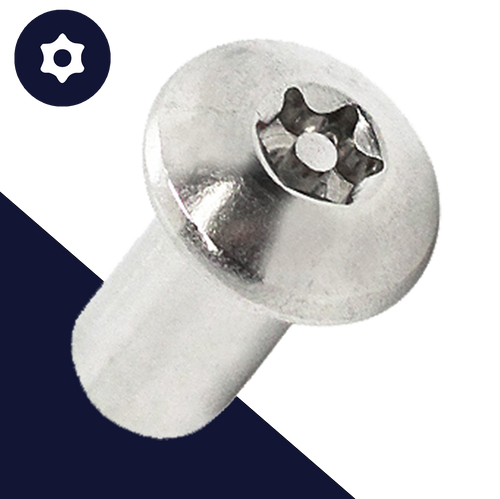 Button Security Sleeve Nut,Torx + Pin Socket,Stainless Steel A2