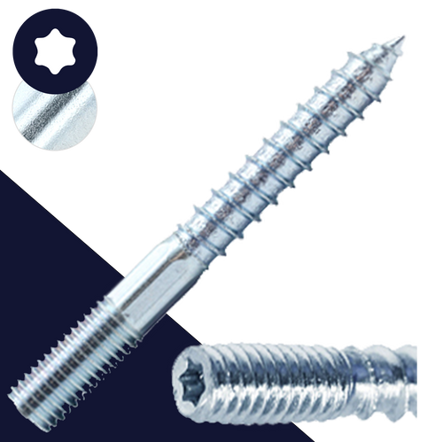 M12 + Torx Drive Hanger Bolt Zinc Plated Steel