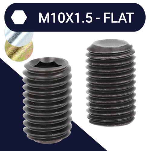 M10 Set Screw,Steel Class 45H,DIN 913 Flat Point