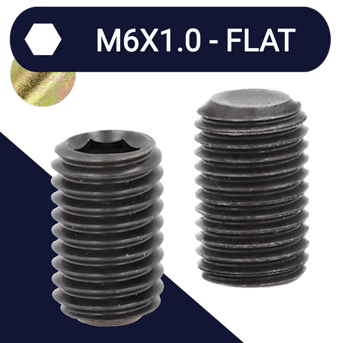 M6 Flat Point Allen Set Screw Stud 45H DIN 913