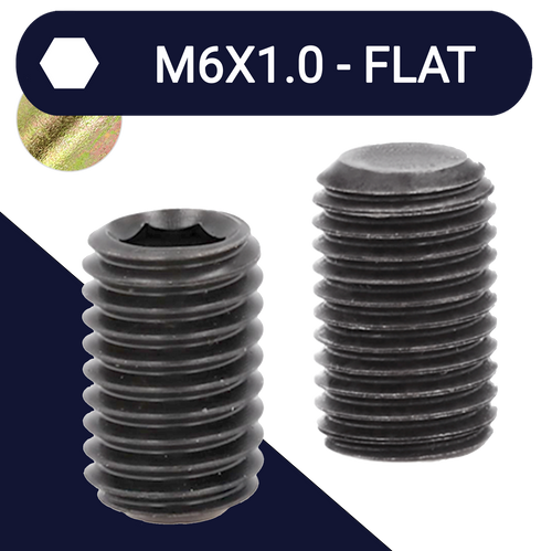 M6 Flat Point Allen Set Screw Stud 45H DIN 913