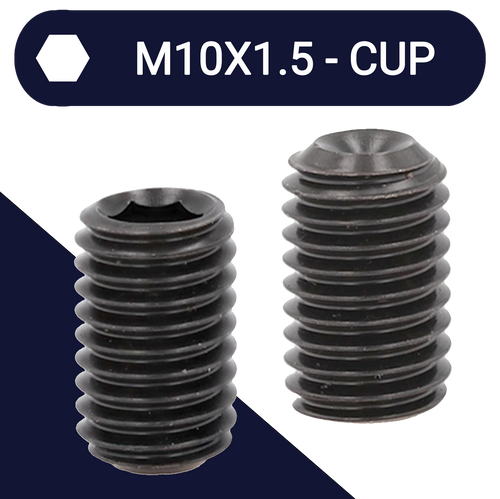 M10X1.5 Coarse Allen Set Screw Stud 45H DIN 916 Cup Point