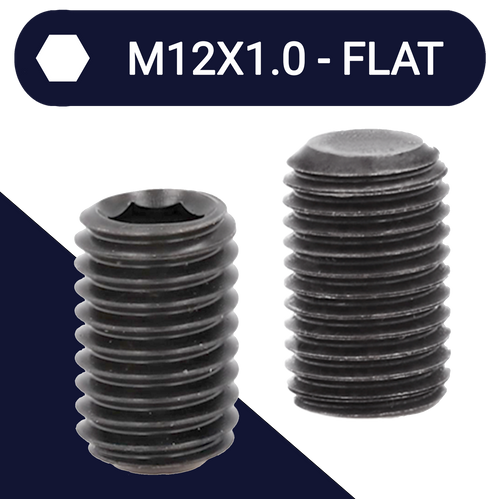 M12X1.0 Super Fine Set Screw,Steel Class 45H,DIN 913 Flat Point