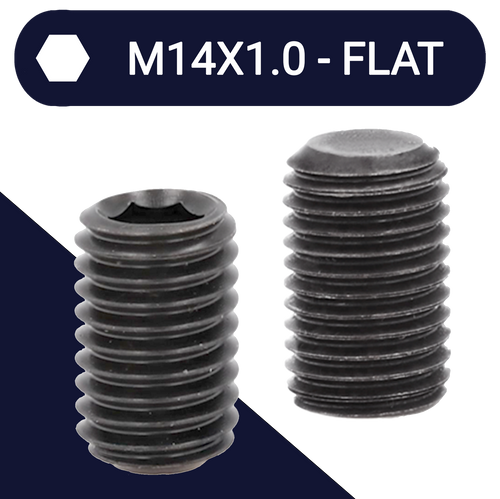 M14X1.0 Super Fine Set Screw,Steel Class 45H,DIN 913 Flat Point