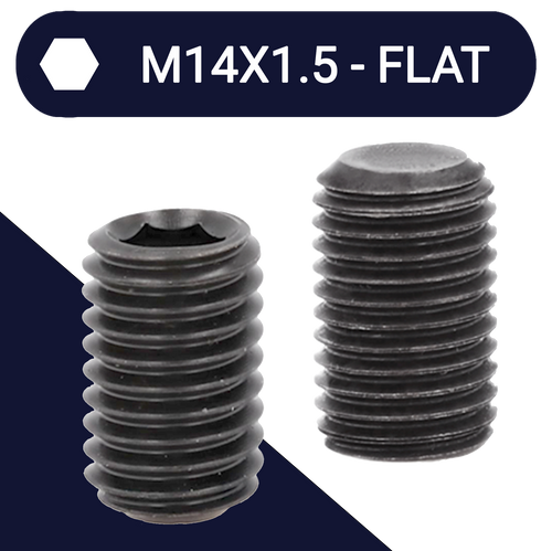 M14X1.5 Fine Set Screw,Steel Class 45H,DIN 913 Flat Point