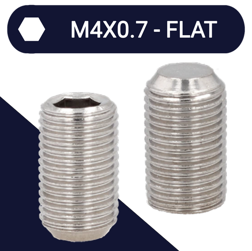 M4X0.7 Set Screw,Stainless Steel A2,DIN 913 Flat Point