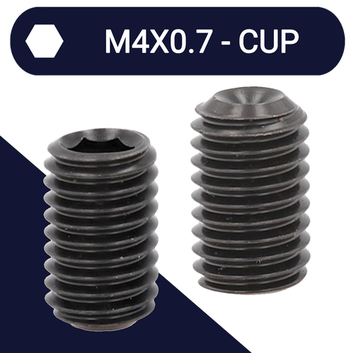 M4X0.7 Set Screw,Steel Class 45H,DIN 916 Cup Point