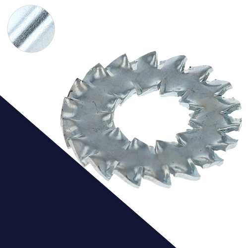 Internal/External Serrated Star Lock Washer DIN 6798-A/J Zinc Plated Steel
