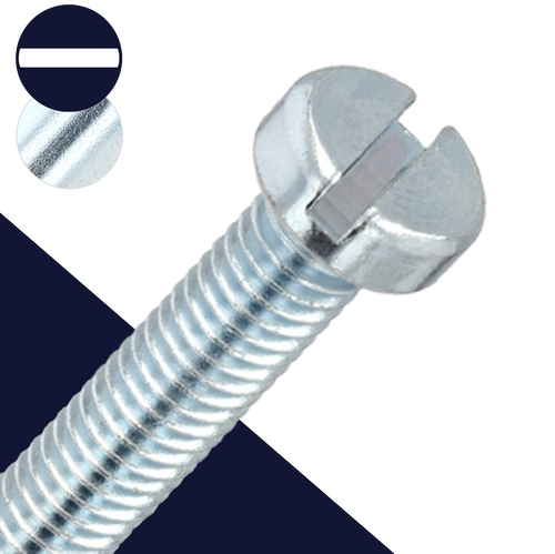 Slotted Cheese Head 4.8 Zinc M8X1.25 Coarse DIN 84