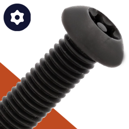 M6 Button Torx + Pin Screw Black Stainless Steel