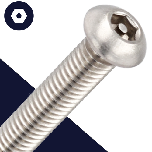 M6 Button Allen + Pin Screw Stainless Steel