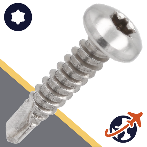 M4.2 Pan Head Torx Self Drilling Screw - A2 Stainless DIN 7504