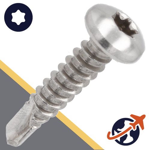 M4.2 Pan Torx Self Drilling,Sheet Metal Applications,A2 Stainless DIN 7504 "M"