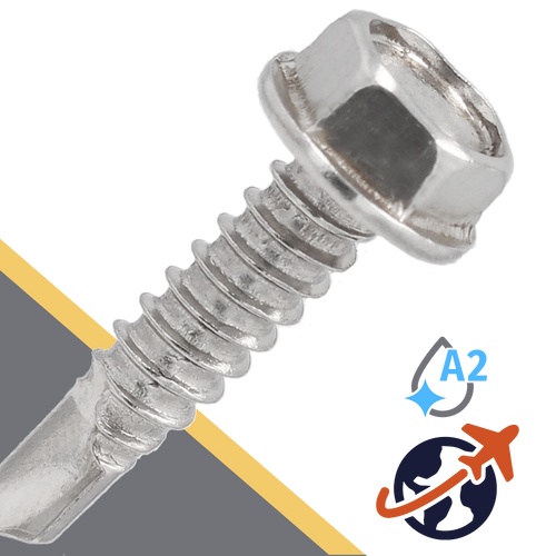 M4.8 Hex Flange Self-Drilling,A2 Stainless,DIN 7504 Type K