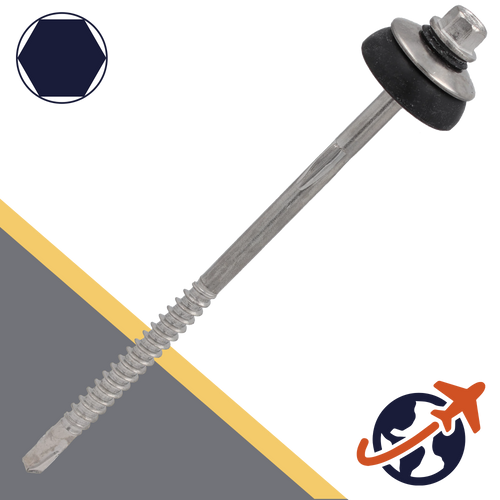M6.5 Hex Flange, Wing Drilling Screw with Umbrella Gasket