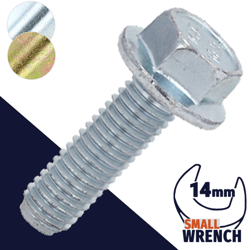 M10X1.25 Fine JIS Flange Bolt,Steel Class 10.9 Zinc,JIS B-1189 / 14mm Wrench