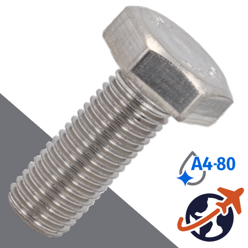 M10X1.5 Hex Bolt A4-80,A4-80 Marine Stainless,DIN 931 / 933