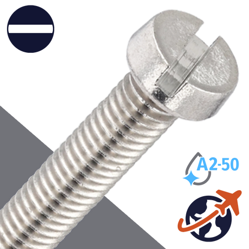 M1.2X0.25 Slotted Cheese Head,A2-50 Stainless,DIN 84 / ISO 1207