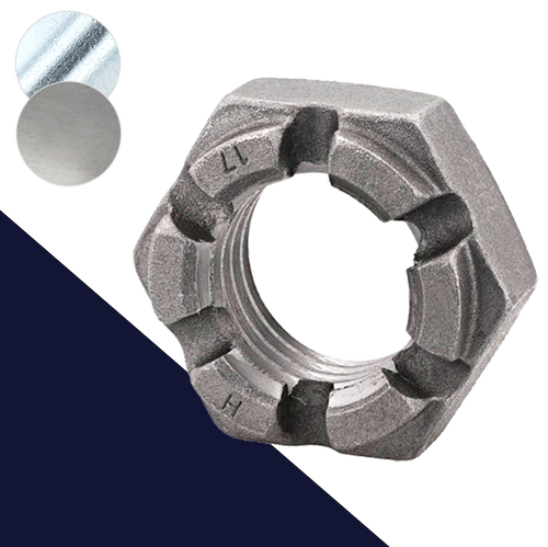 Castle Nut Low 17H Carbon Steel Plain  DIN 937