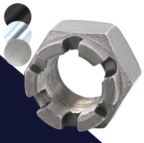 Full Height Castle Nut FINE,Steel Class 6/8,DIN 935